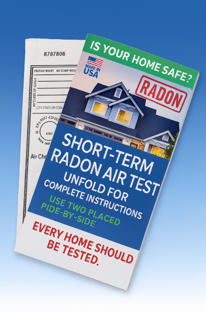 Free Radon Test Kit with EPA-Compliant Design and Home Imagery